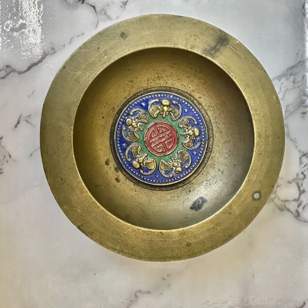 Vintage metal lacquered bowl